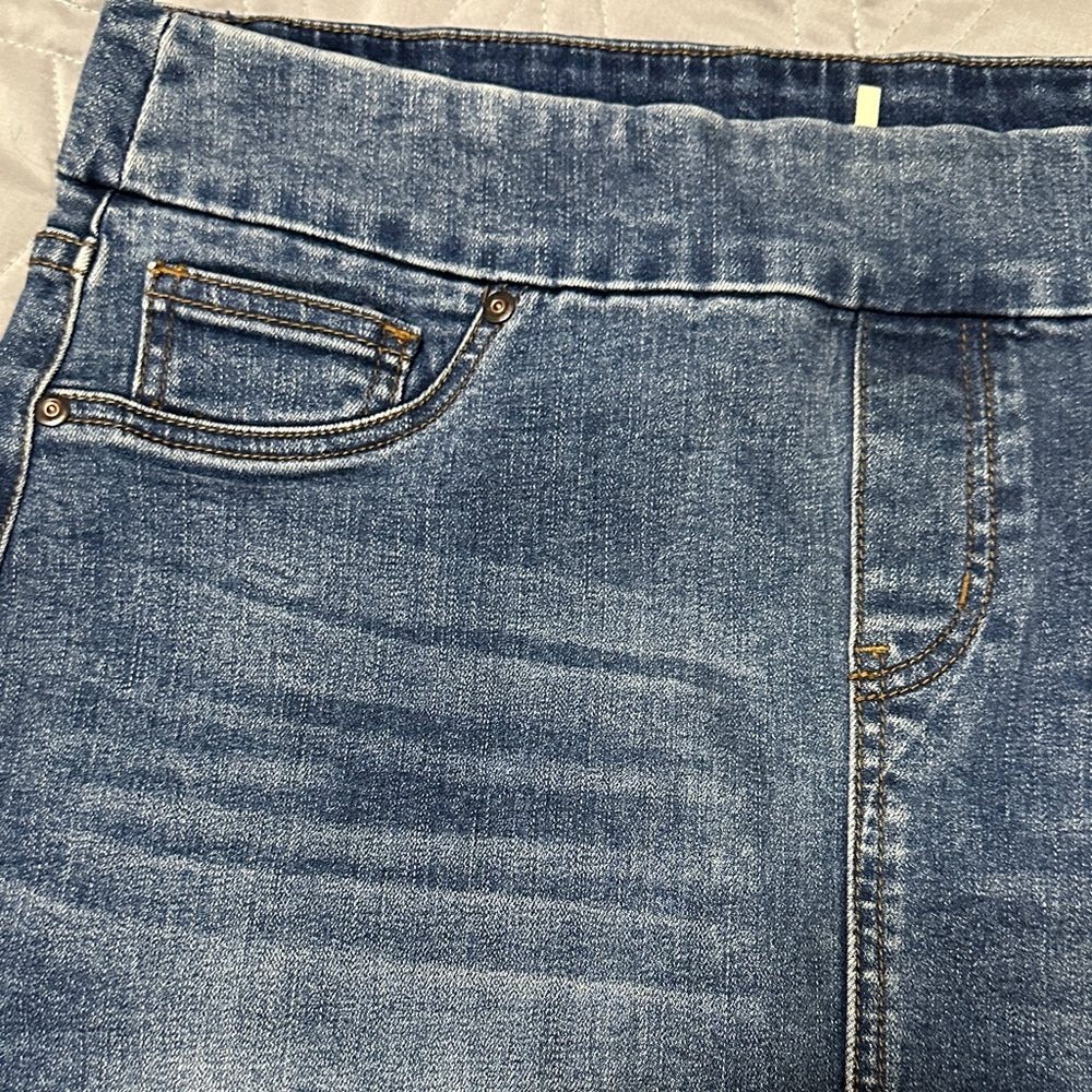 Sz 12 Tribal Blue Washed Denim Pencil Skirt - Picture 10 of 11